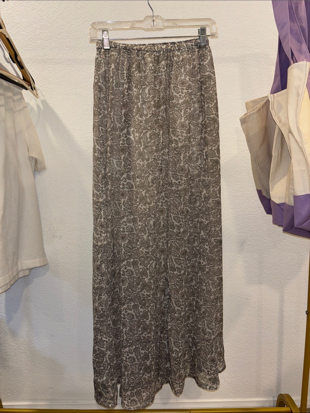 Hollister Gray Paisley Maxi Skirt